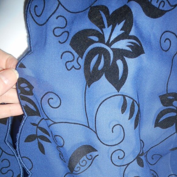 Vintage Esley Navy & black velvet kimono wrap, size Medium - Picture 5 of 7